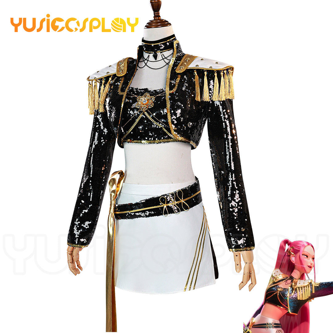 Kpop Demon Hunters Mira Golden Black Dance Outfit Premium Edition Cosp ...