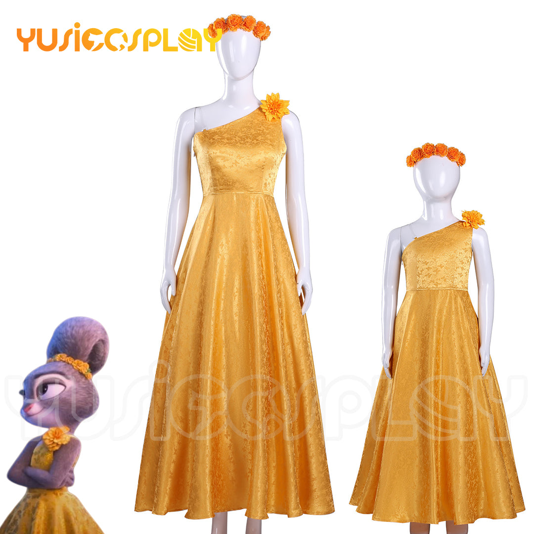 judy hopps yellow dress Kids & Adults Size Zootopia 2 Judy Hopps Yellow Dress Cosplay Costume – YUSICOSPLAY